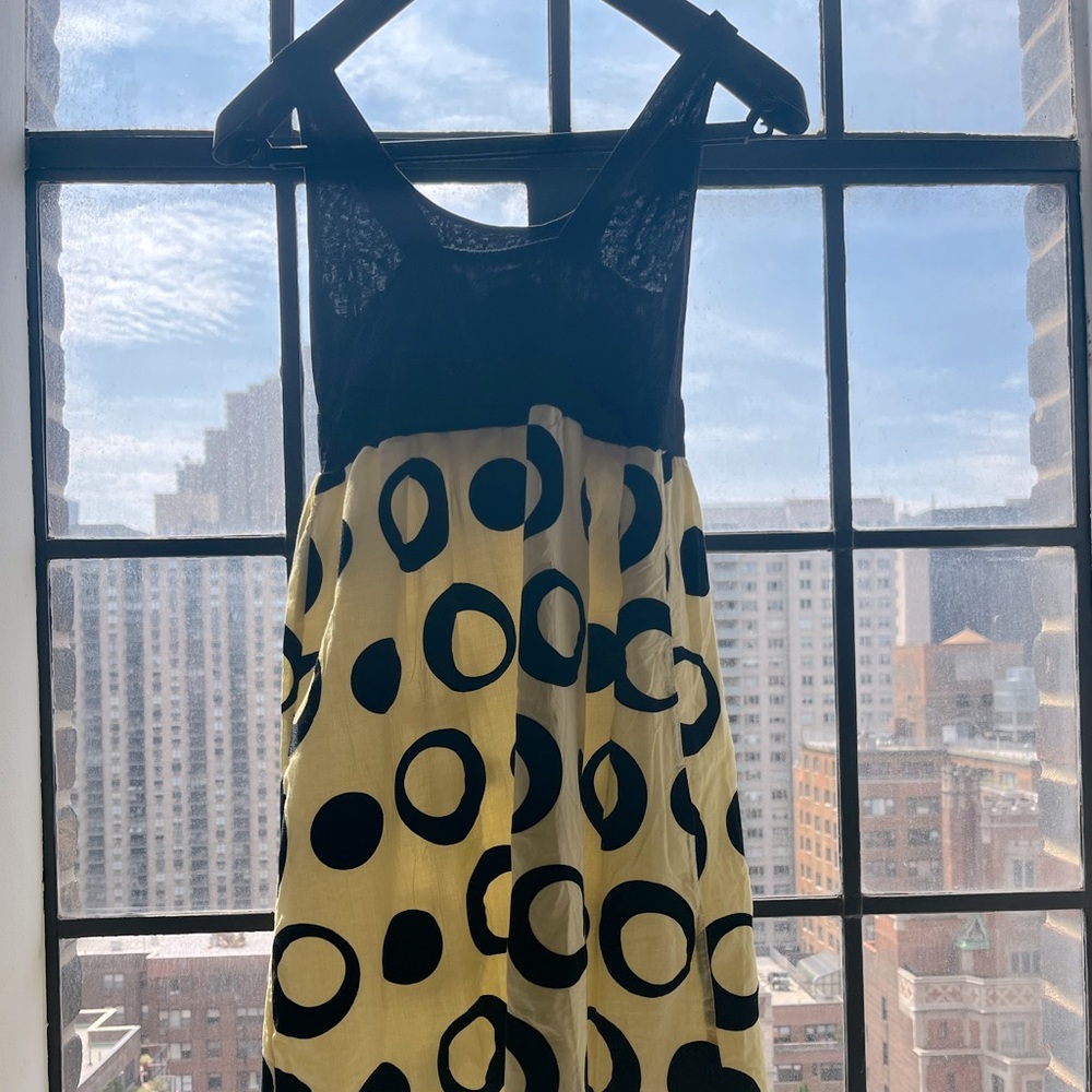 Fiorucci Summer Dress yellow and black dots